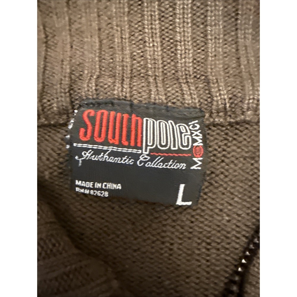 Vintage‎ Men's South Pole Knit Sweater Streetwear Men's Brown Size Large Y2K - Picture 3 of 7